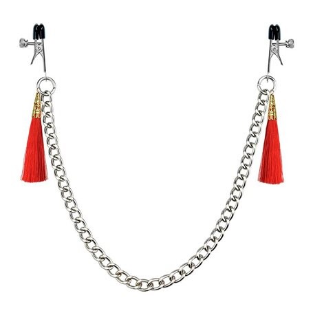 Skřipce Lovetoy TASSEL NIPPLE CLAMP WITH CHAIN Lovetoy