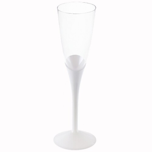 Bílé šampusky – plastové sklenky na sekt 6 ks