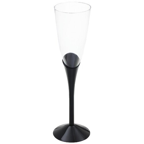 Černé šampusky – plastové sklenky na sekt 6 ks