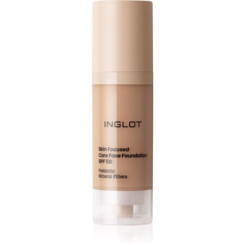 Inglot Skin Focused Care Face Foundation SPF 50 krycí make-up SPF 50 odstín Tan Rose 30 ml