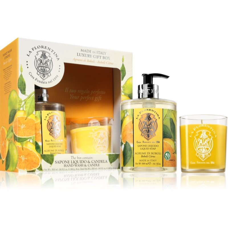 La Florentina Boboli Citrus Hand Wash and Candle dárková sada