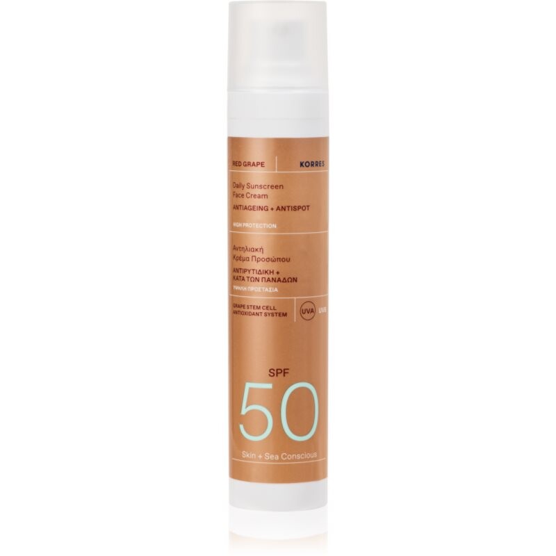 Korres Red Grape Daily Sunscreen opalovací krém na obličej SPF 50 50 ml