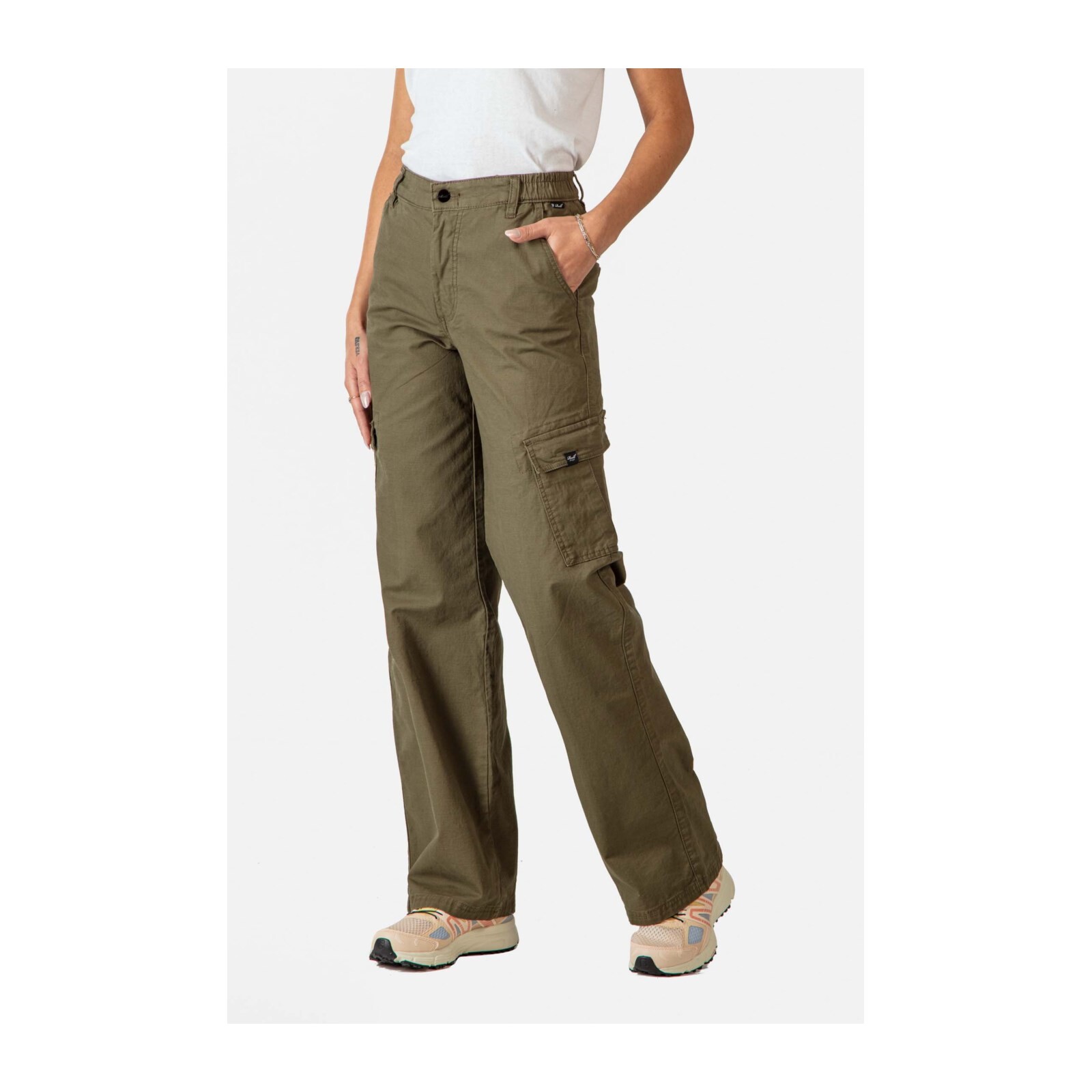 kalhoty REELL - Women Marusha Cargo Clay Olive Canvas (160) velikost: 27