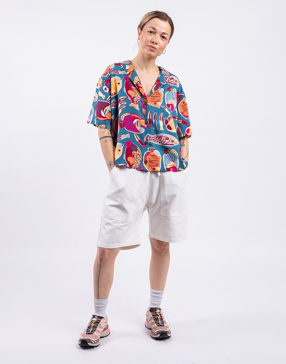 Patagonia W's Tidal Threads Shirt Wrasse: Wetland Blue XS