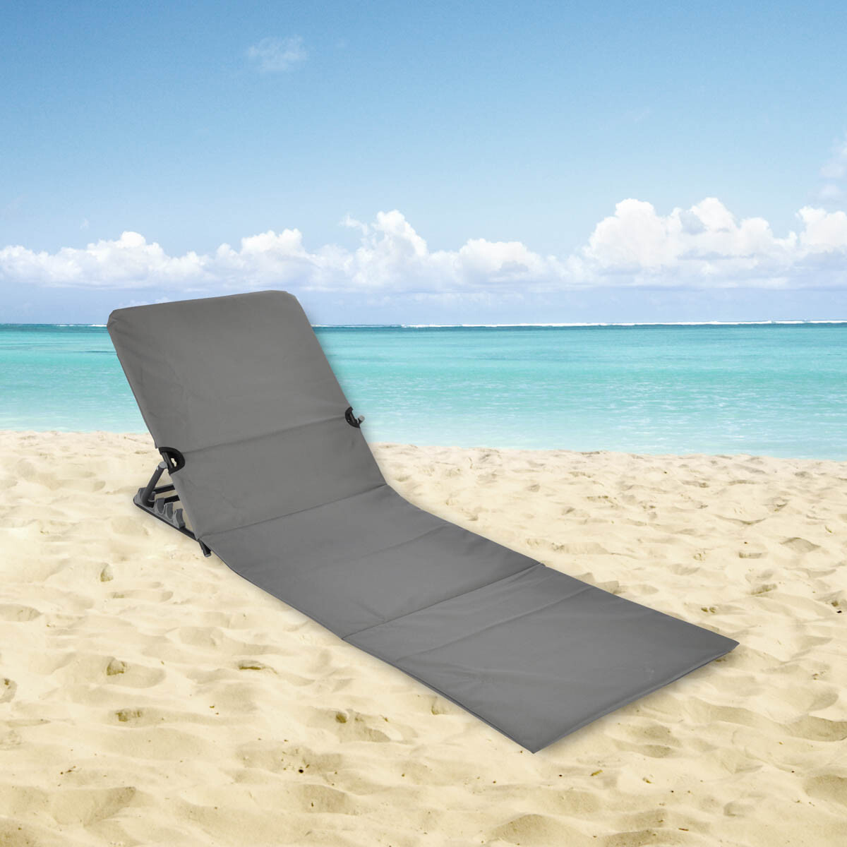 Haushalt international Plážové lehátko skládací, šedé