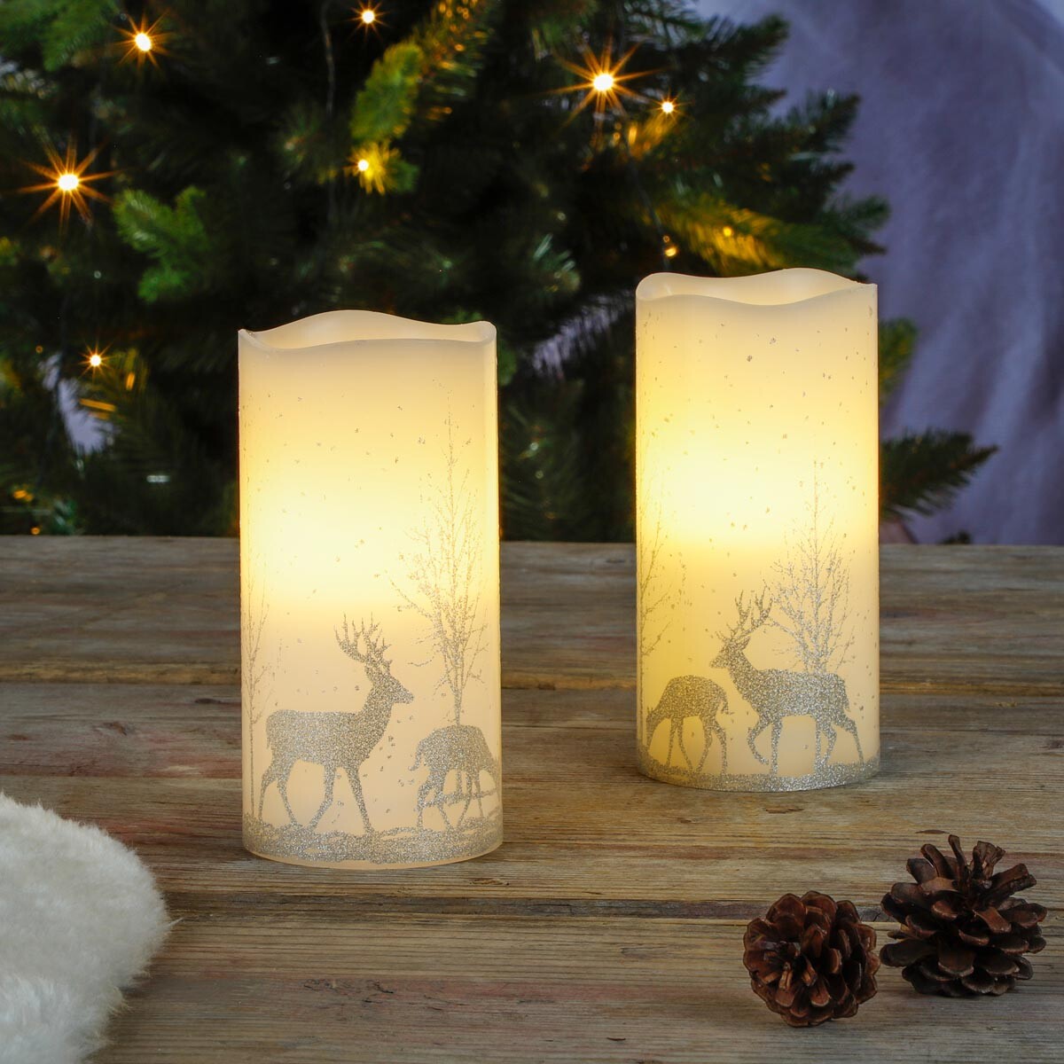 Haushalt international LED voskové svíčky s potiskem, 2 kusy