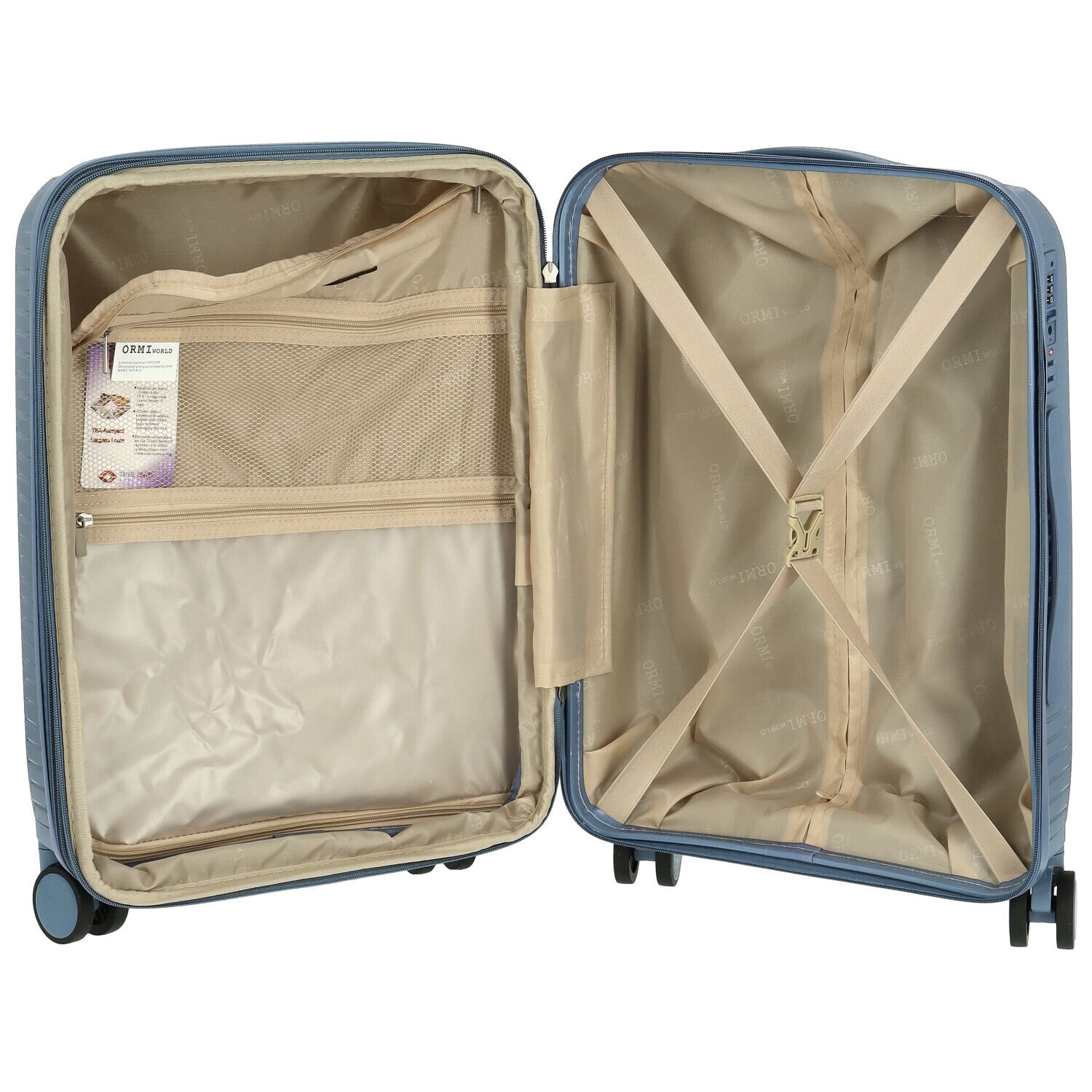 Cestovní plastový kufr Ormi Galileo velikost S, džínově modrý