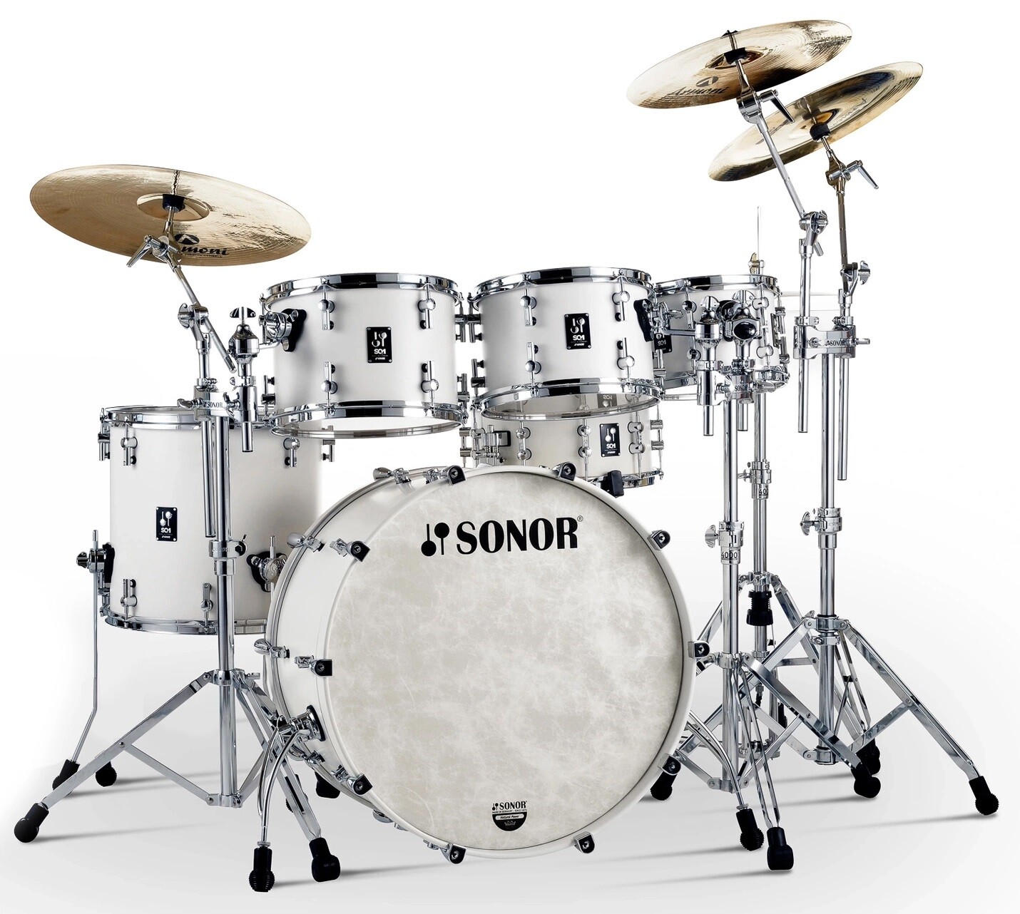 Sonor SQ1 Satin Pure White Birch Drum Set