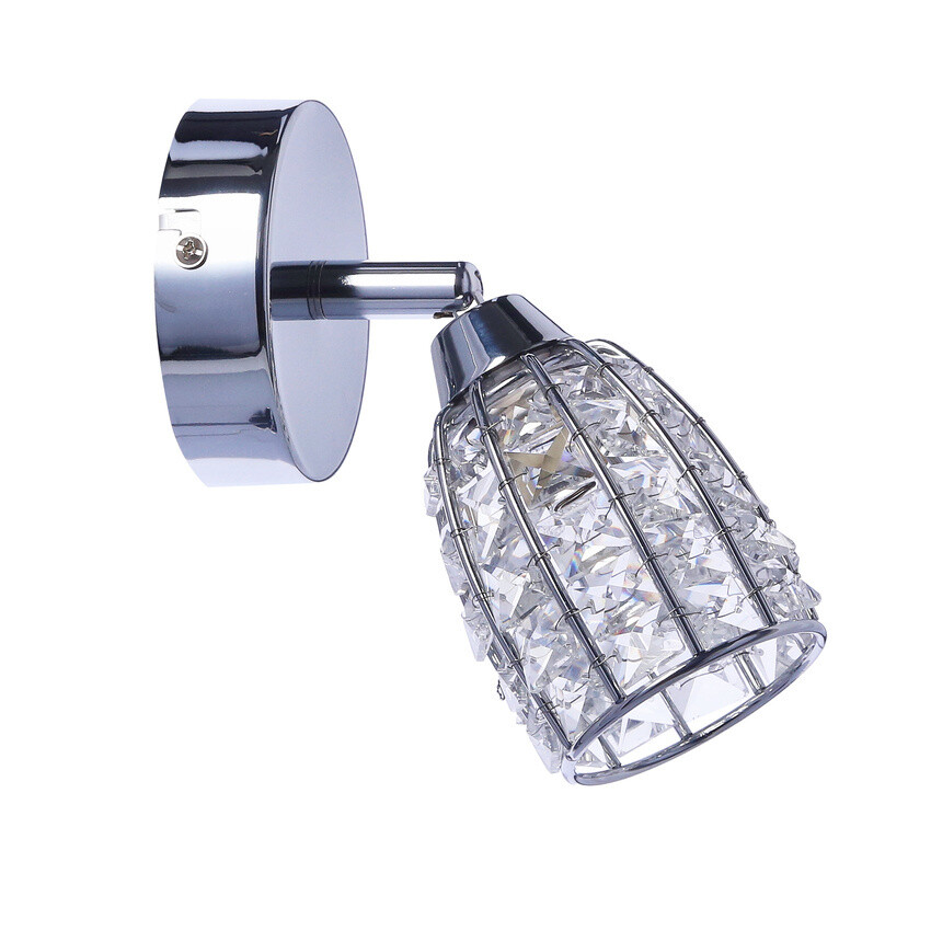 Nástěnná lampa Shiba lampa chromová 1x15W g9 stínidlo průhledné