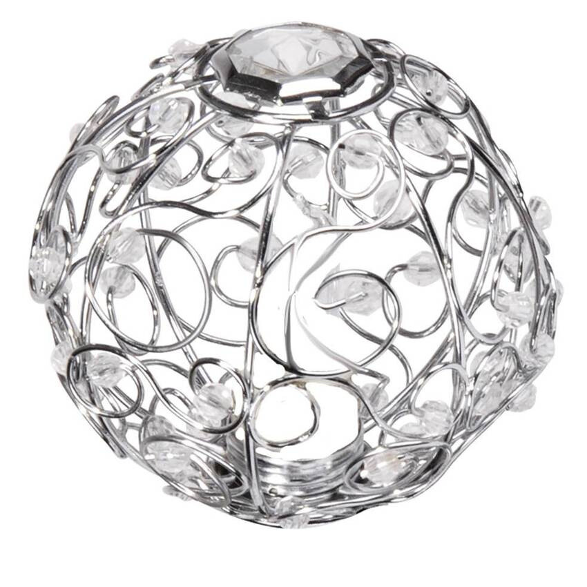 Chromované drátěné stínidlo s krystaly pro bodové světlo G9 s maticí s límcem