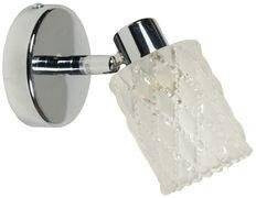 Chromová nástěnná lampa se skleněným stínidlem Trans