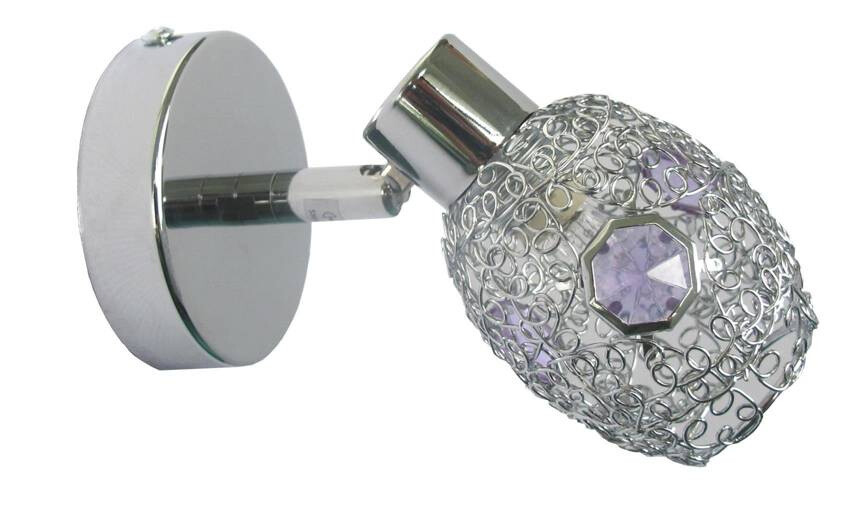 Zlatá nástěnná lampa 1X40W G9 fialová chrom