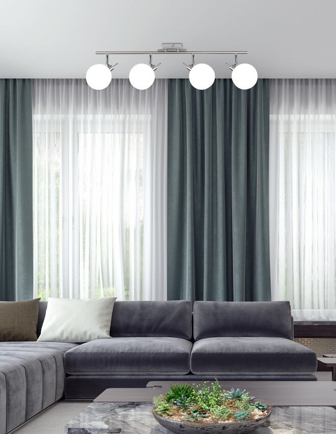 Stropní lampa Ghost saténová 4x40W g9 stínidlo bílá