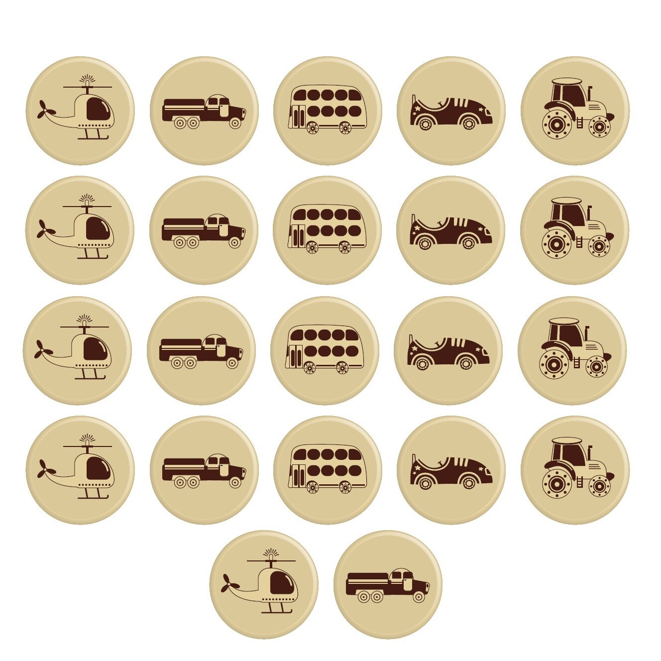 PCB CREATION Čokoládová dekorace Dopravní prostředky 22ks
