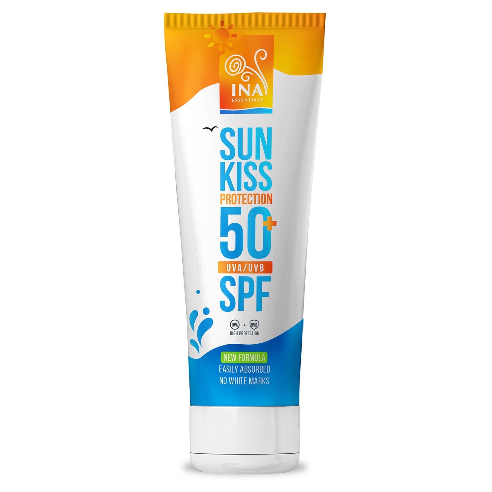 INA ESSENTIALS Přírodní Opalovací Krém na Obličej a Tělo SPF 50+ 500 ml