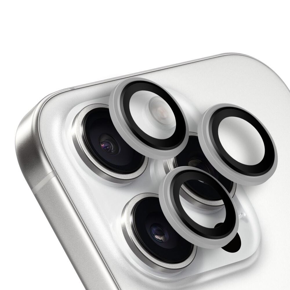 Ochrana čoček OBAL:ME pro Apple iPhone 15 Pro-15 Pro Max White Titanium