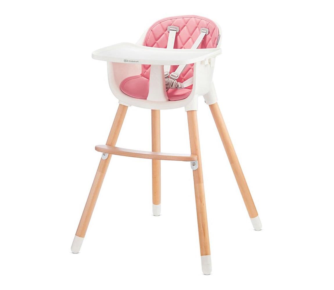 Kinderkraft KINDERKRAFT - Dětská jídelní židle SIENNA buk/růžová