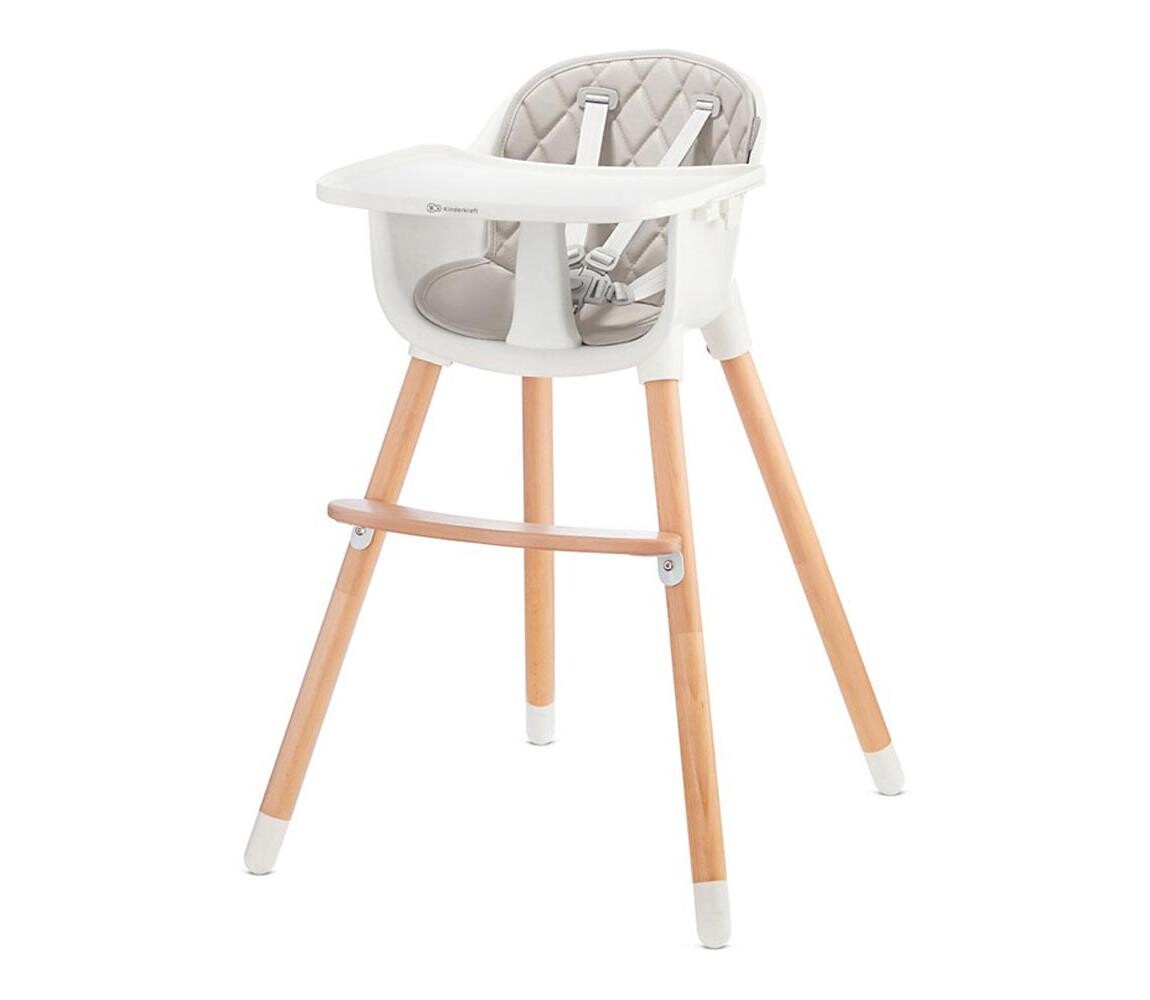 Kinderkraft KINDERKRAFT - Dětská jídelní židle SIENNA buk/šedá