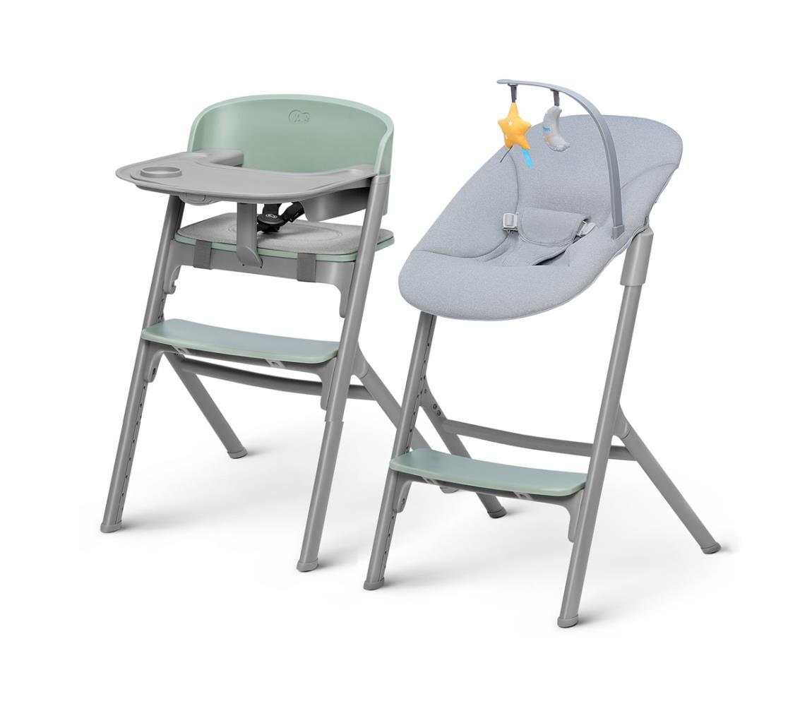 Kinderkraft KINDERKRAFT SELECT-Dětská jídelní židle LIVY Premium Olive green +lehátko CALMEE