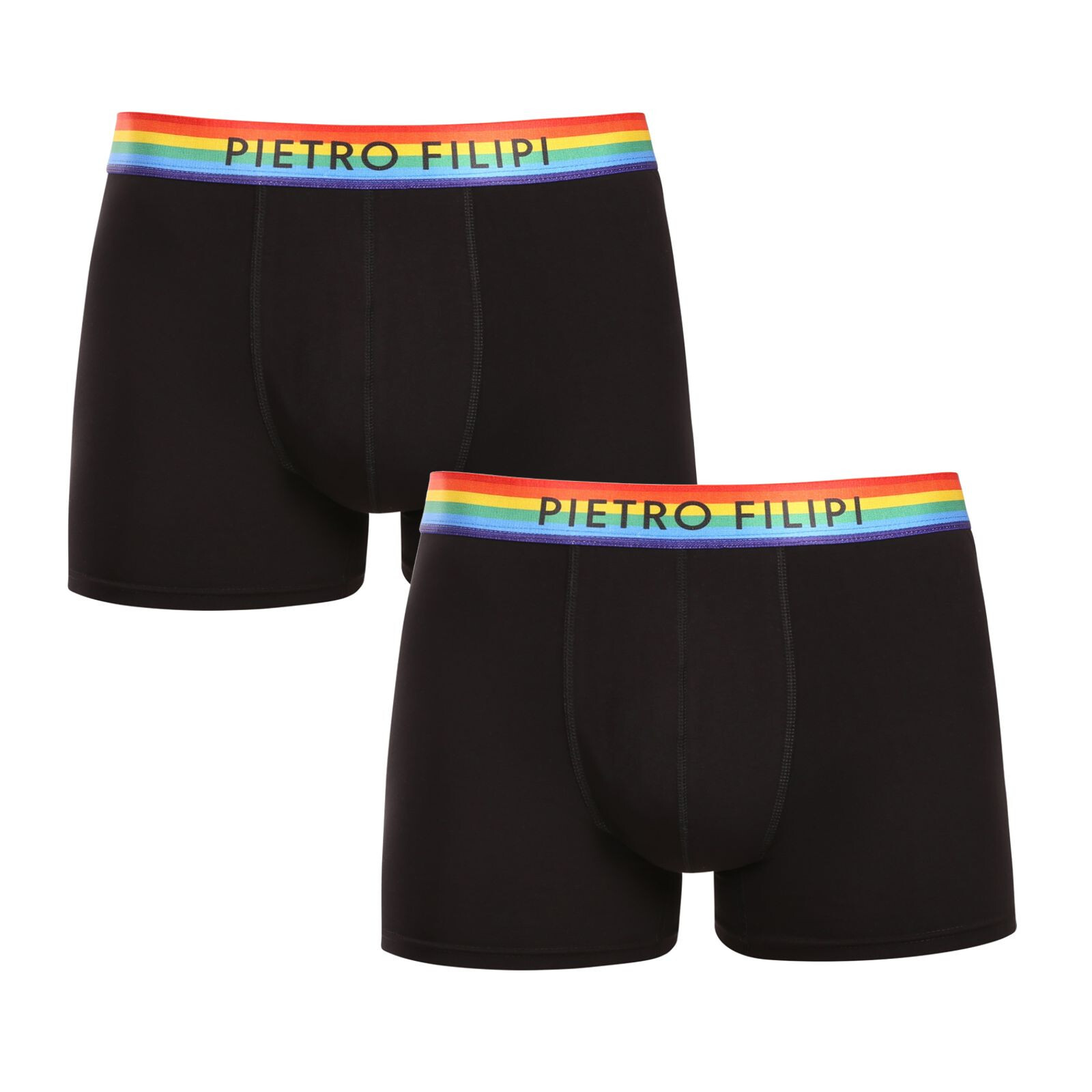 2PACK pánské boxerky Pietro Filipi černé rainbow (2PBG1) S, trenky / trenýrky