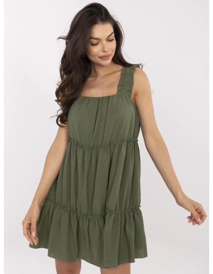 Khaki mušelínové letní šaty