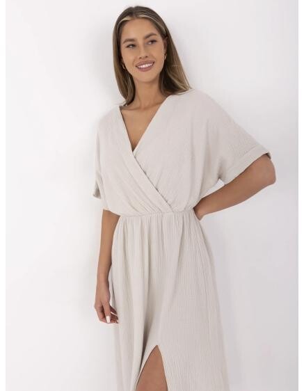 Béžové letní šaty z mušelínu