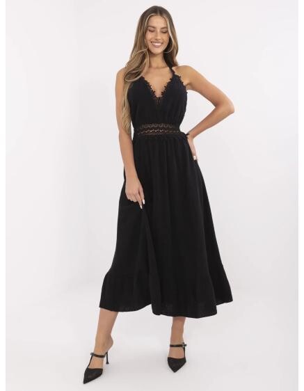 Černé mušelínové šaty s odhalenými zády