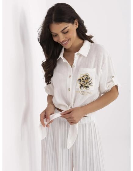 Ecru mušelínová košile s vázáním