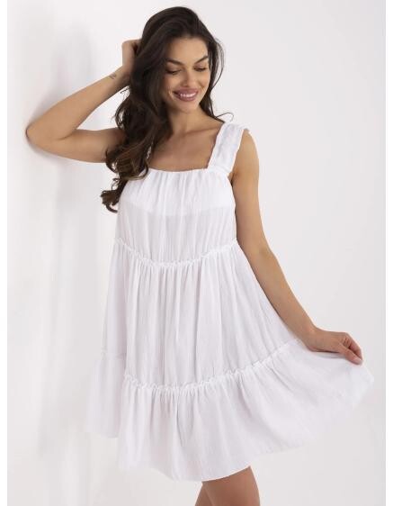 Bílé krátké letní šaty z mušelínu