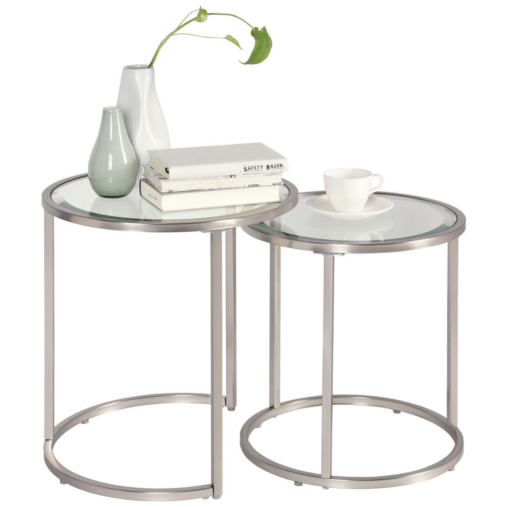 Xora SADA ODKLÁDACÍCH STOLKŮ, barvy stříbra