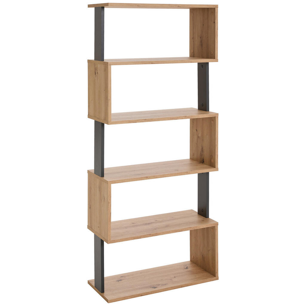 Xora REGÁL, antracitová, dub artisan, 70/161/30 cm