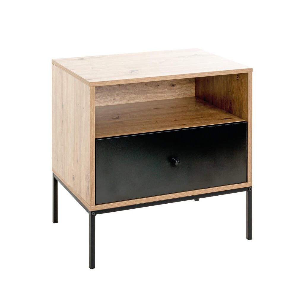 XXXL ODKLÁDACÍ STOLEK, černá, barvy dubu