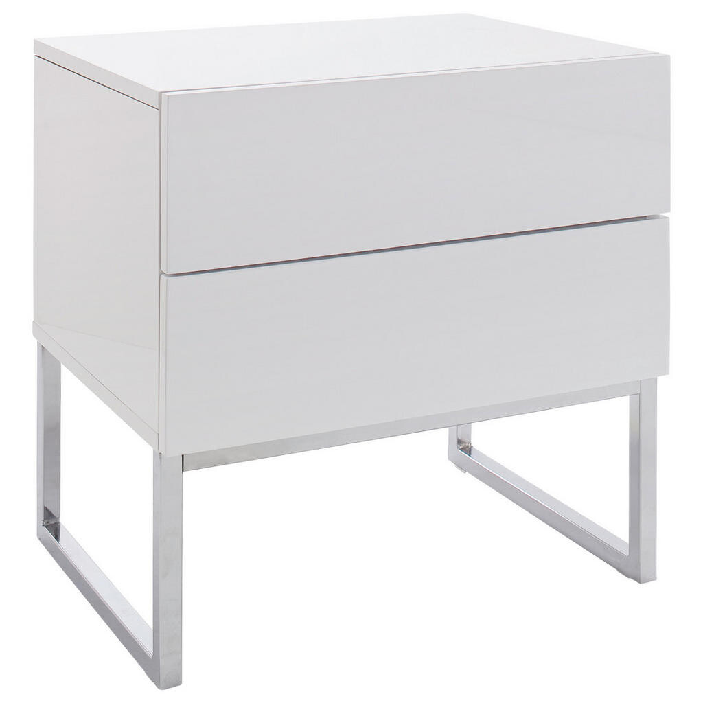 XXXL NOČNÍ STOLEK, vysoce lesklá bílá, 50/50/40 cm