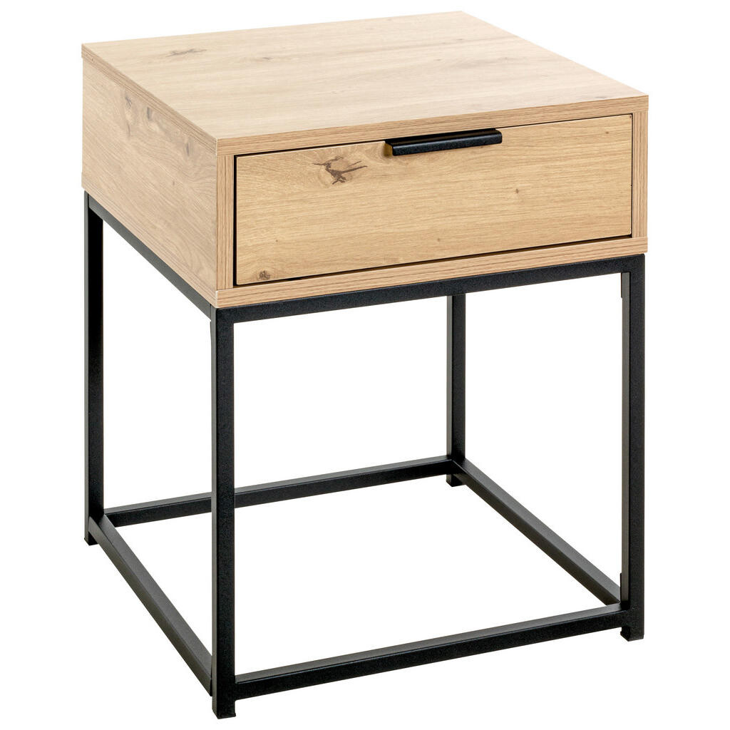 XXXL NOČNÍ STOLEK, černá, barvy dubu, 40/50/40 cm