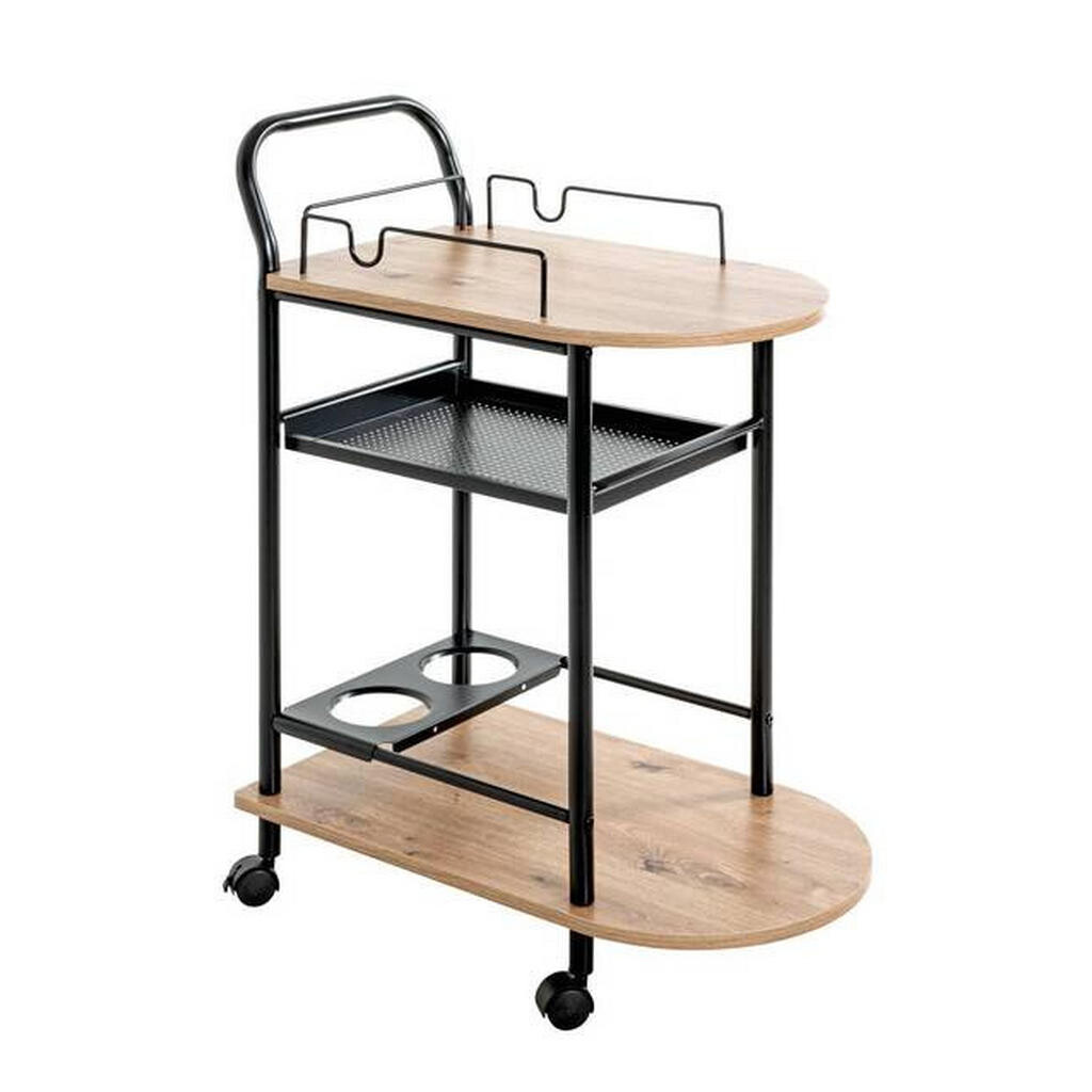 XXXL SERVÍROVACÍ VOZÍK, černá, barvy dubu, 65/35/83 cm