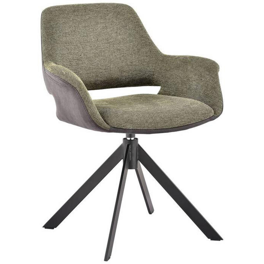 Novel ŽIDLE S PODRUČKAMI, železo, mikrovlákno, vzhled lnu, zelená, černá, tmavě šedá