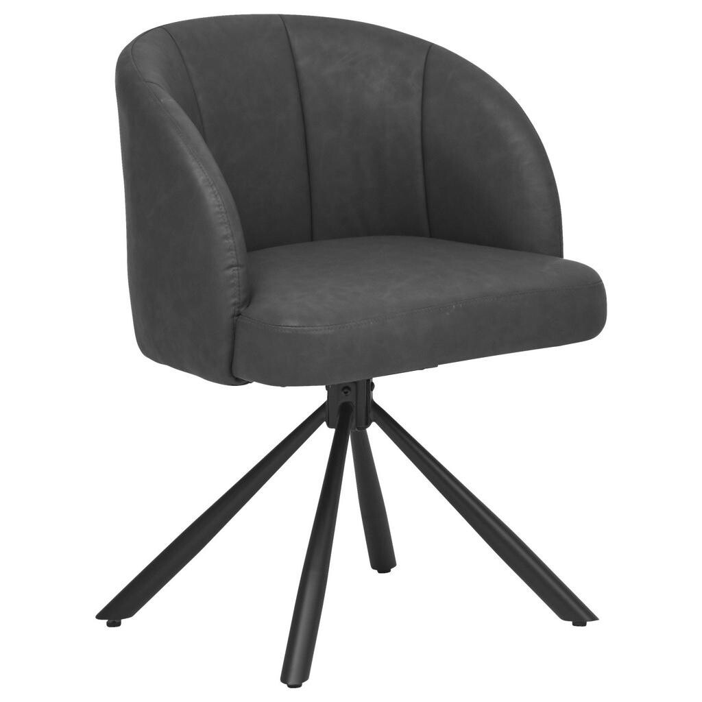 Carryhome ŽIDLE S PODRUČKAMI, vzhled kůže, antracitová