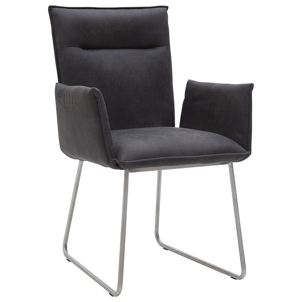 Valnatura ŽIDLE S PODRUČKAMI, mikrovlákno, antracitová, barvy nerez oceli