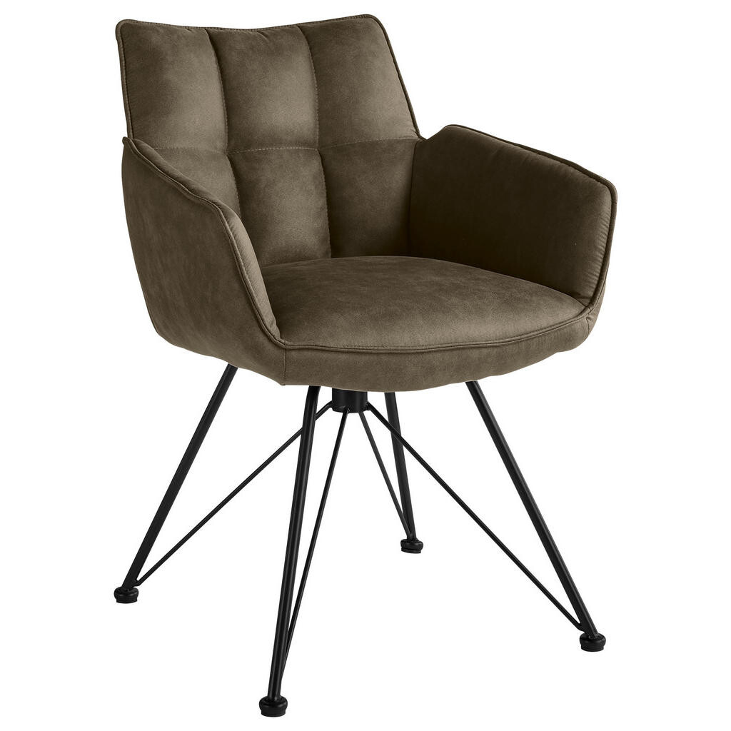 SetOne by Musterring ŽIDLE S PODRUČKAMI, mikrovlákno, šedohnědá