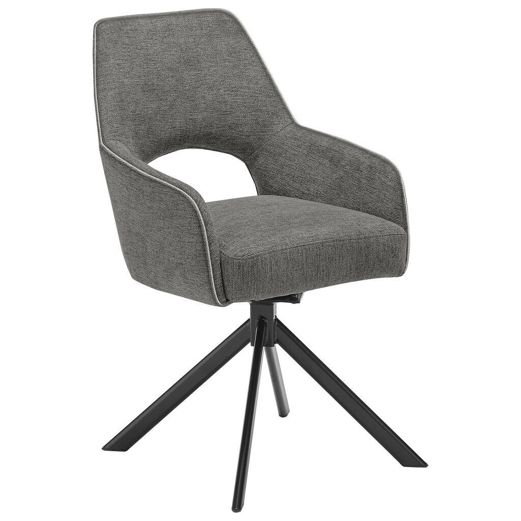 SetOne by Musterring ŽIDLE S PODRUČKAMI, železo, tkaná látka, antracitová, černá