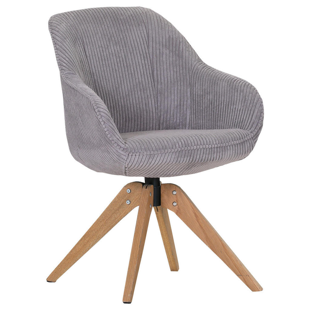 Ambia Home ŽIDLE S PODRUČKAMI, manšestr, světle šedá