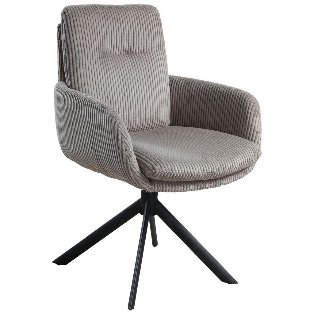 Novel ŽIDLE S PODRUČKAMI, železo, manšestr, šedohnědá