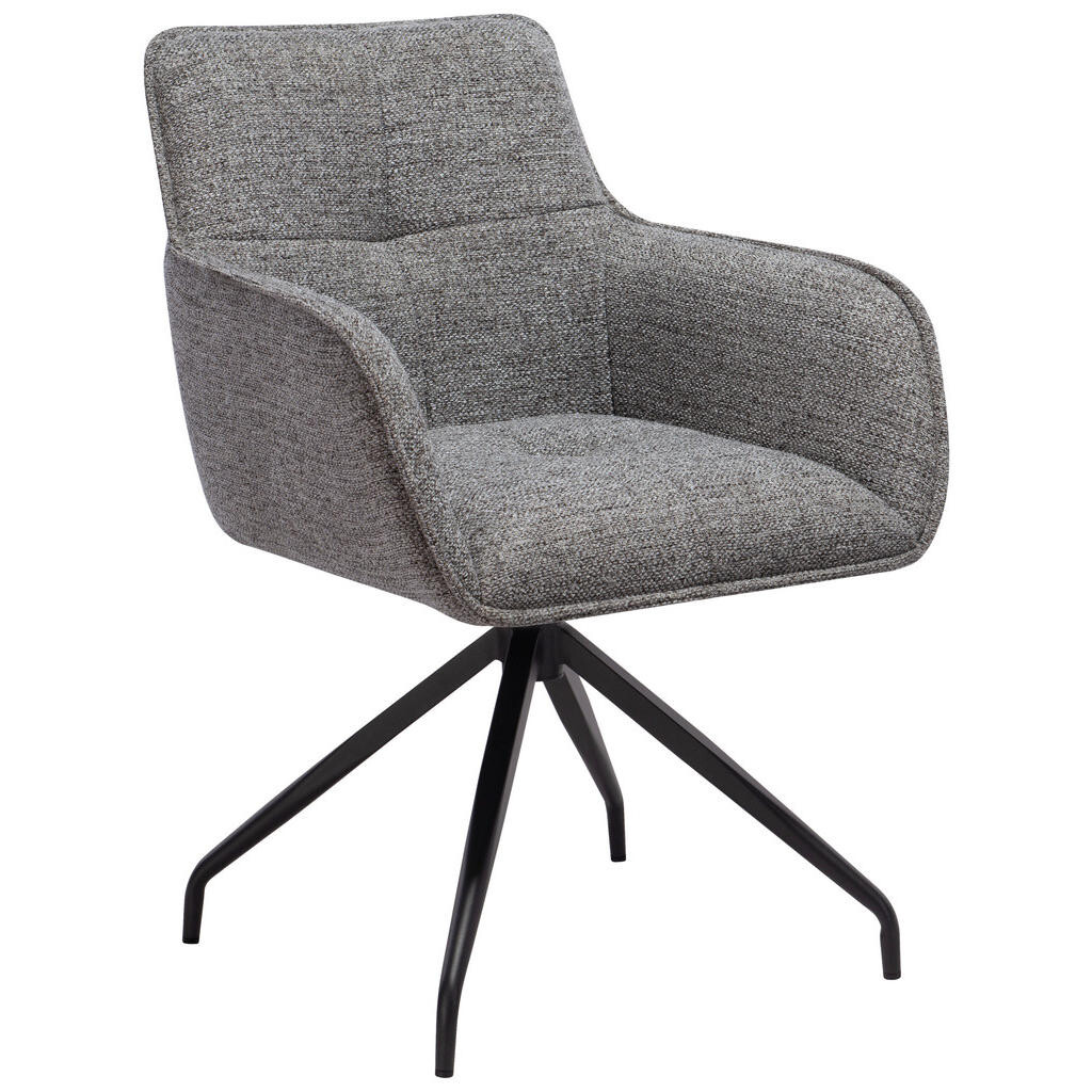 Novel ŽIDLE S PODRUČKAMI, železo, mikrovlákno, šedá