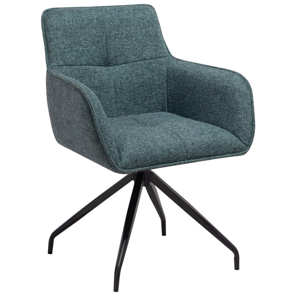 Novel ŽIDLE S PODRUČKAMI, železo, mikrovlákno, tyrkysová