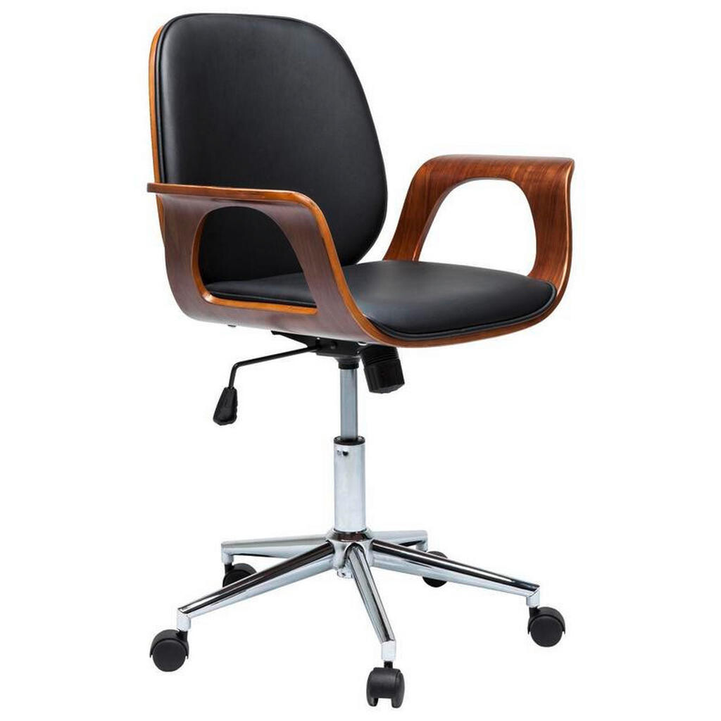 Kare-Design OTOČNÁ ŽIDLE, vzhled kůže, černá, barvy ořechu