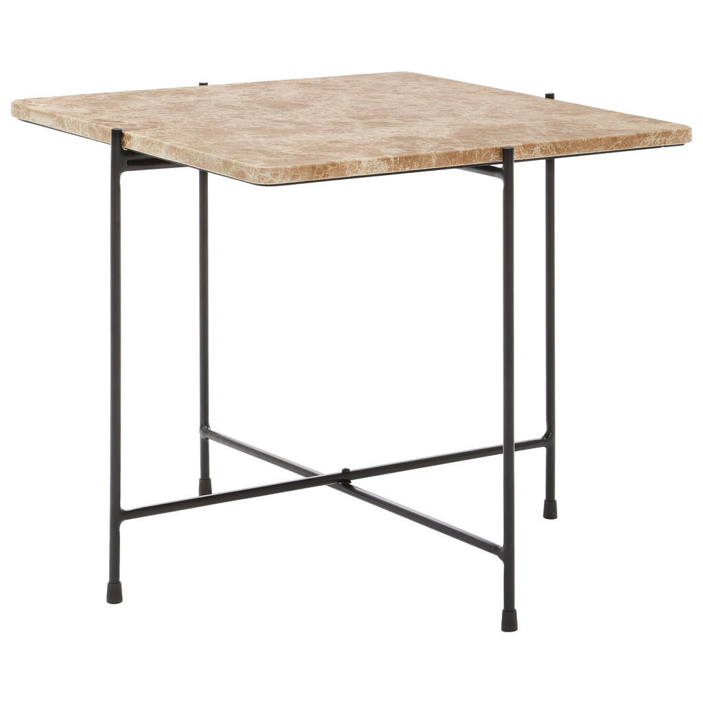 Livetastic KONFERENČNÍ STOLEK, hnědá, černá, kov, kámen, 50/50/45 cm