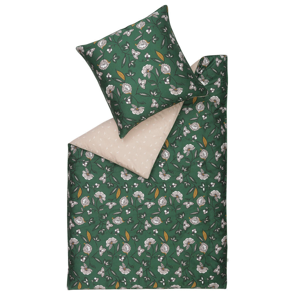 Esprit OBOUSTRANNÉ POVLEČENÍ, satén, zelená, přírodní barvy, béžová, 135/200 cm