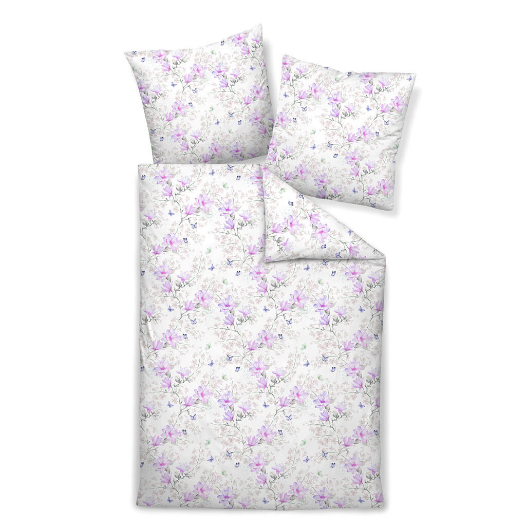 Janine POVLEČENÍ, makosatén, fialová, růžová, bílá, šalvějově zelená, 155/220 cm