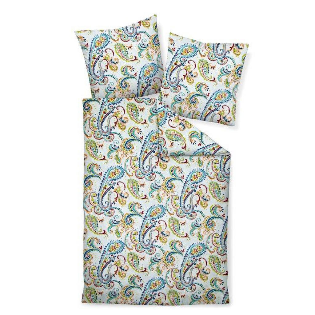 Janine POVLEČENÍ, makosatén, modrá, oranžová, tyrkysová, 155/220 cm