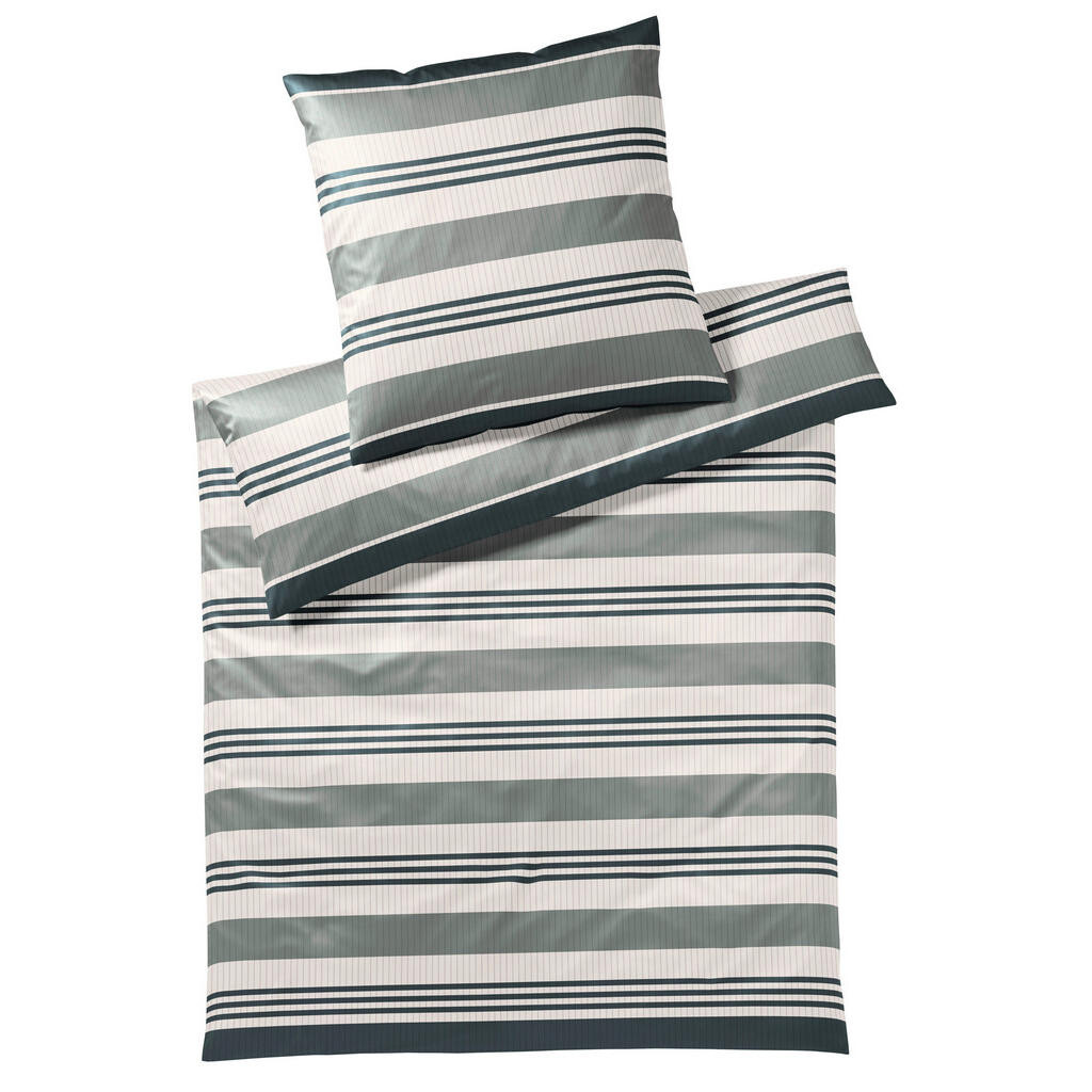 Yes for bed POVLEČENÍ, makosatén, šedá, zelená, 155/220 cm